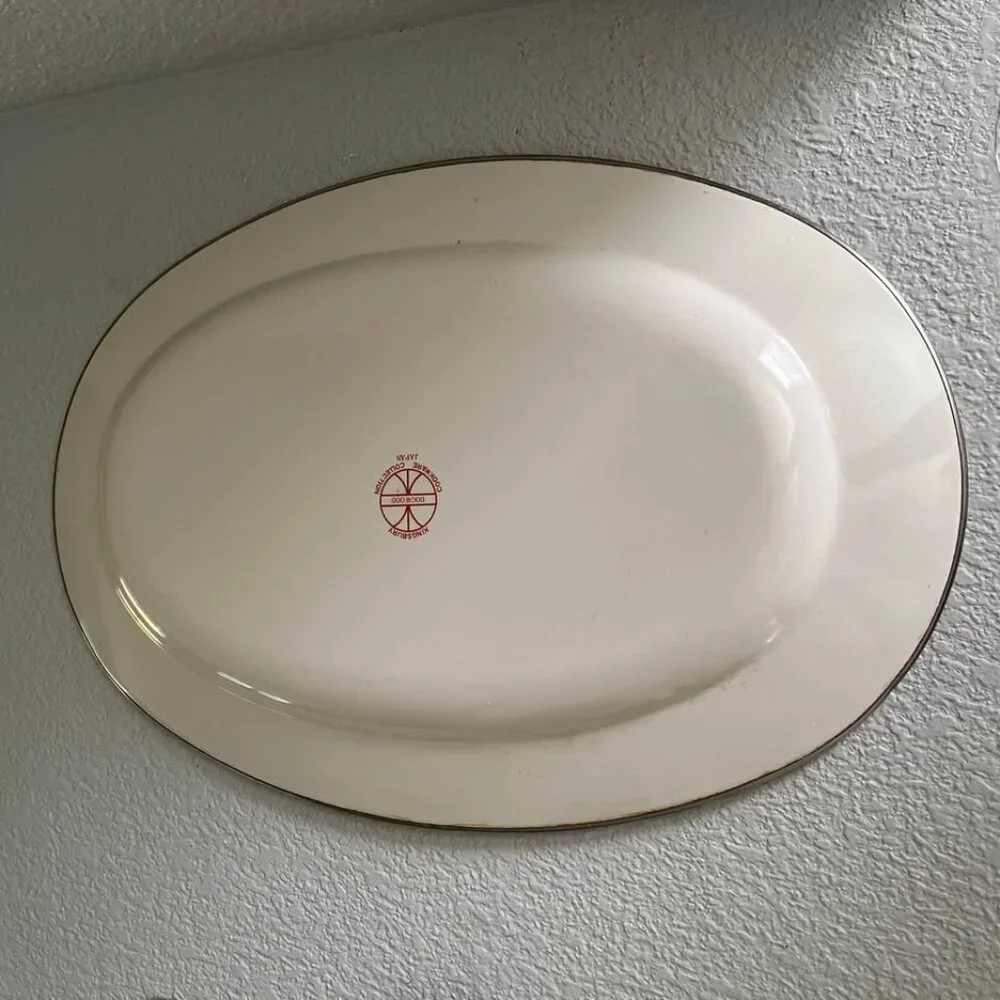 Vintage Enamelware Serving Tray Platter Floral Holiday Dining 17